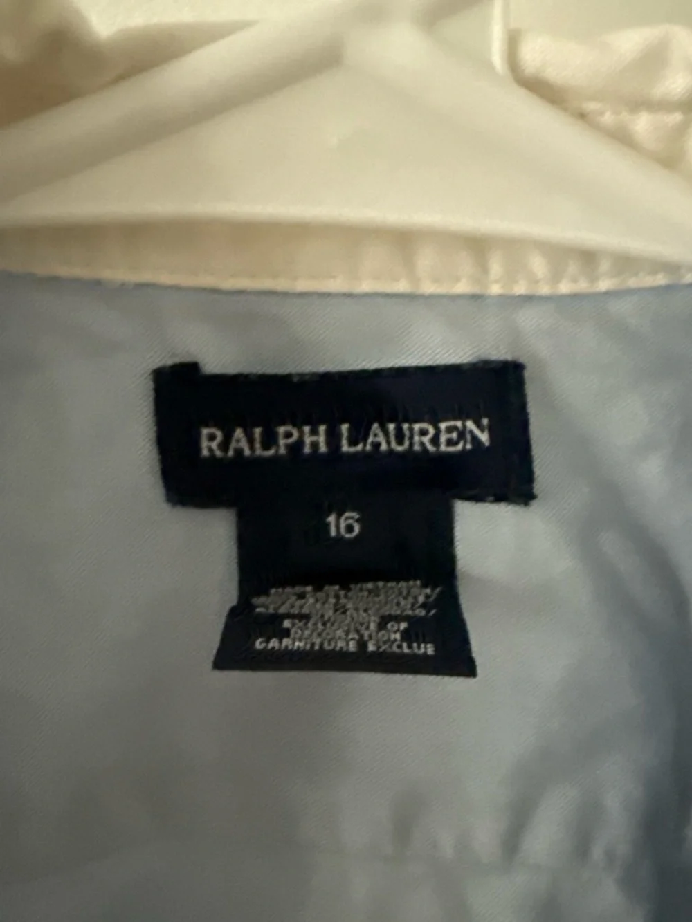 Ralph Lauren Light Blue Short Sleeve Button-Up Shirt with White Collar